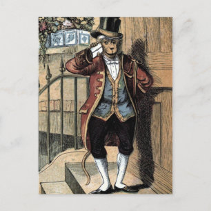 Carte Postale Dessin vintage : Singe en costume