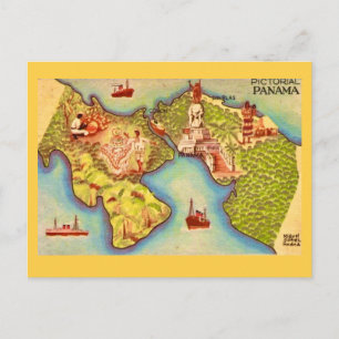 Carte postale dessinée du Panama