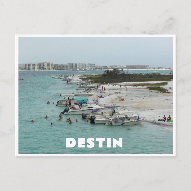 Carte Postale Destin Florida Beach avec Bateaux (Devant)
