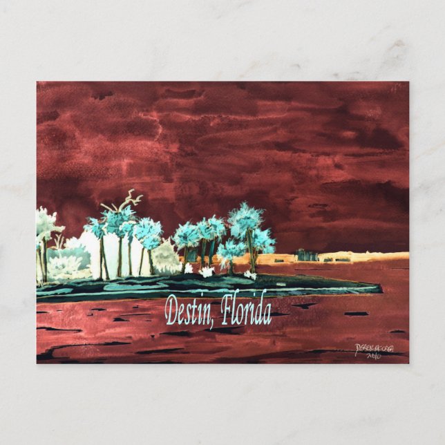 Carte Postale Destin Floride abstraite plage FL cadeaux d'art im (Devant)