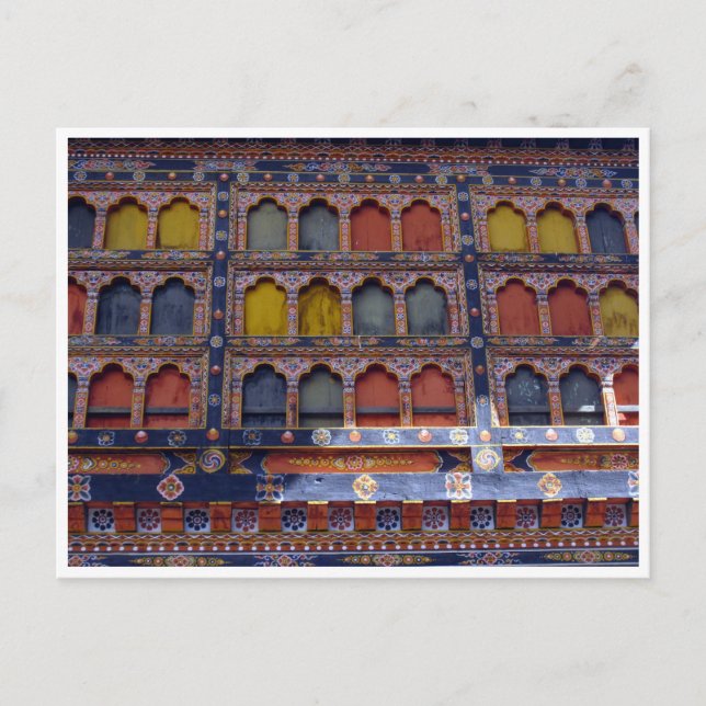 Carte Postale détail de la fenêtre paro dzong (Devant)