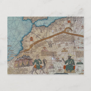 Carte Postale Détail de l'Atlas Catalan, 1375