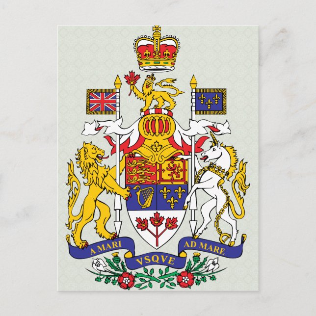 Carte Postale Détail des armoiries du Canada (Devant)