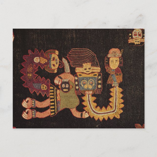 Carte Postale Détail du tissu de sépulture, tribu Paracas (Devant)