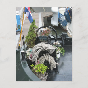 Carte Postale Détail d'un vieux bateau hollandais Photo PostCard
