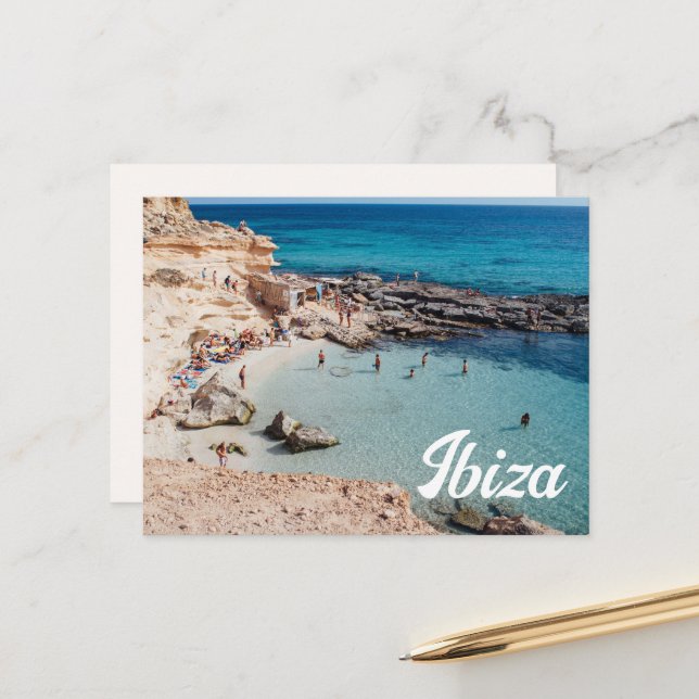 Carte postale d'été à Ibiza en Espagne (Devant/Arrière en situation)