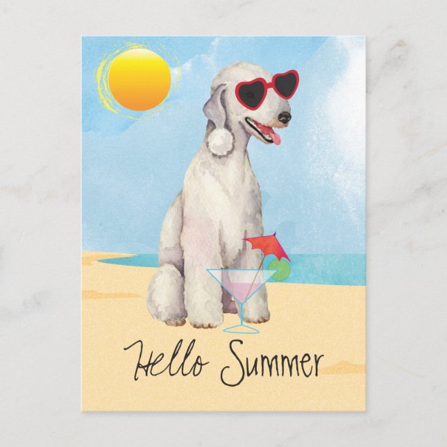 Carte postale d'été de Bedlington Terrier (Devant)