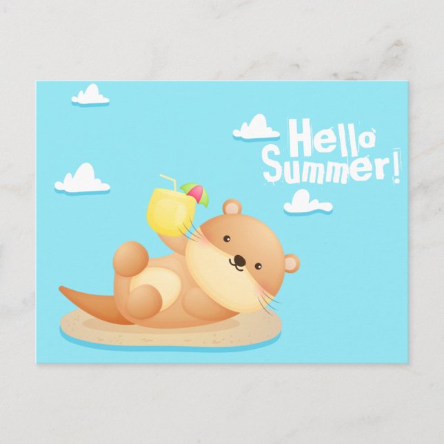 Carte postale d'été Otter (Devant)