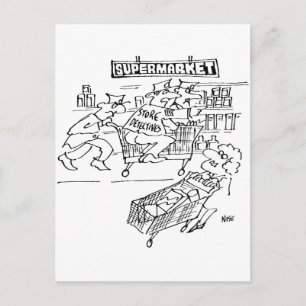 Carte Postale Détectives de magasin dans un supermarché