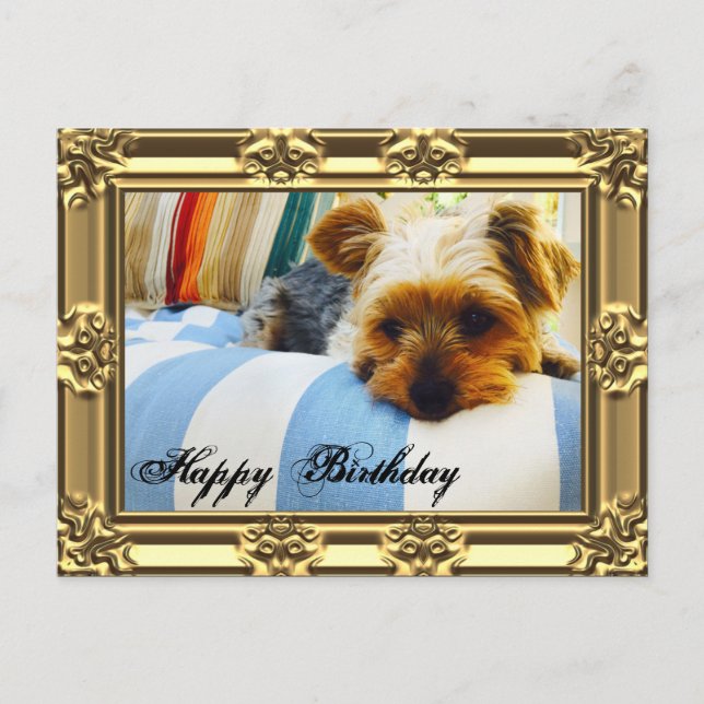 Carte Postale Détendez-vous avec Yorkie Birthday (Devant)