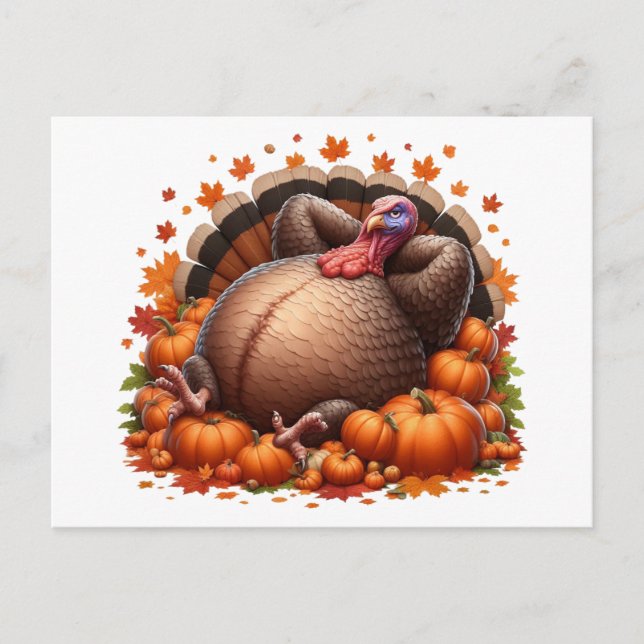 Carte Postale Détendez-vous Thanksgiving Turkey Lounging (Devant)