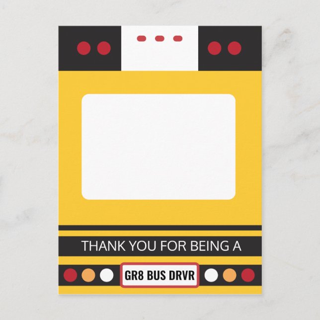 Carte Postale Détenteur de Merci cadeau pour chauffeur de bus (Devant)
