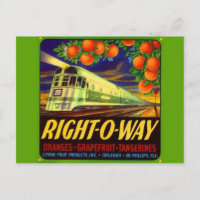 Carte postale d'étiquette de caisse de fruits et l