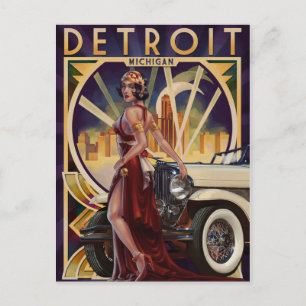 Carte Postale Detroit, Michigan   Ville automobile
