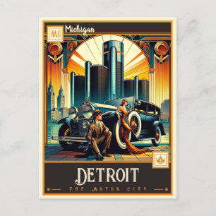 Carte Postale Detroit, Michigan   VINTAGE