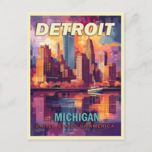 Carte Postale Detroit, Michigan   Vintage voyage