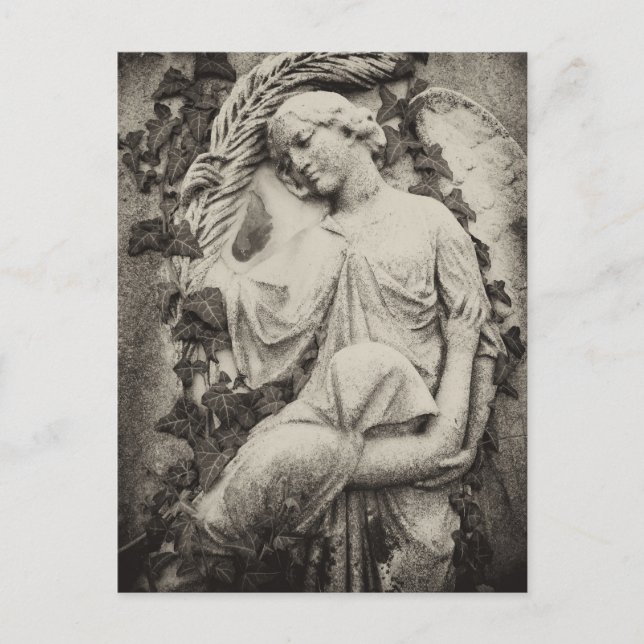Carte Postale Deuil avec Ange, Mémorial, Funérailles  (Devant)