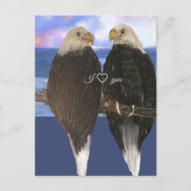 Carte Postale Deux aigle et Modèle de texte personnalisé (Devant)