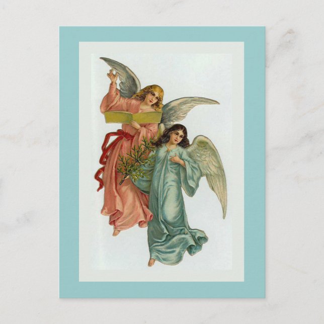 Carte postale "Deux anges de Noël" (Devant)