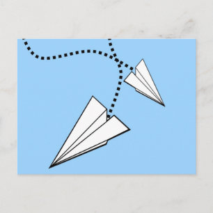 Carte Postale Deux avions en papier