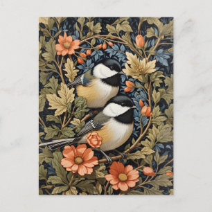 Carte Postale Deux Beaux Pickadee Noirs