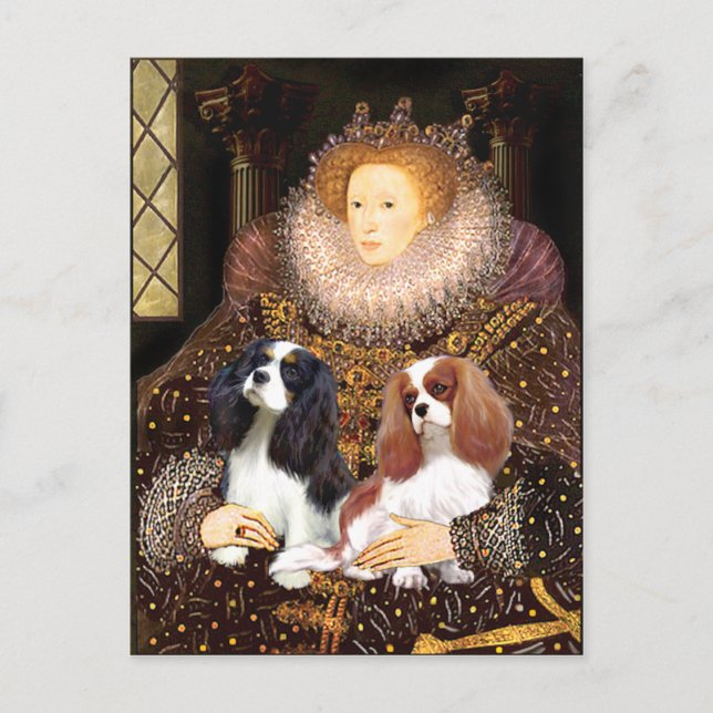 Carte Postale Deux Cavaliers / Reine (Devant)