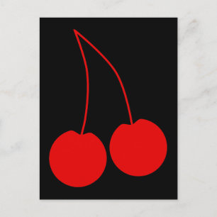 Carte Postale Deux Cerises Rouges.
