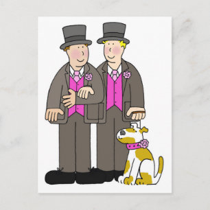 Carte Postale Deux chambres et leur dessin de Mariage de chien