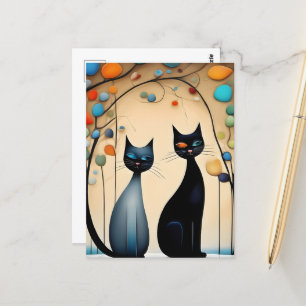 Carte Postale Deux chats charmants