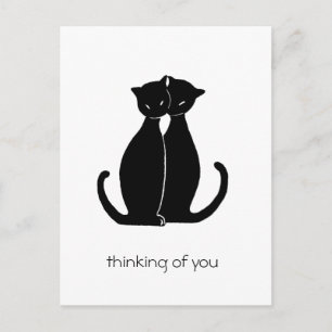 Carte Postale deux chats noirs