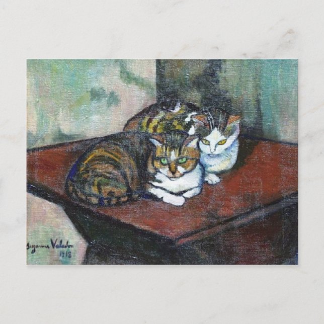 Carte Postale Deux chats par Suzanne Valadon (Devant)