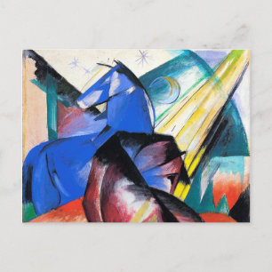 Carte Postale Deux chevaux rouges et bleus de Franz Marc
