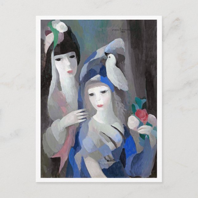 Carte Postale Deux dame et une colombe, Marie Laurencin (Devant)