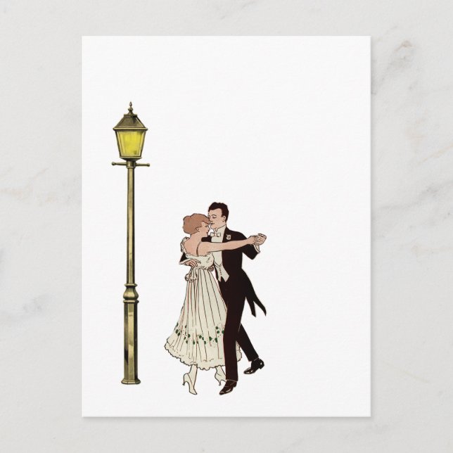 Carte Postale Deux danseurs des années 1920 et Street Light (Devant)