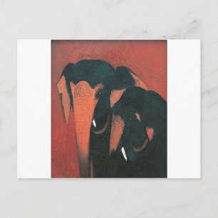 Carte Postale Deux éléphants par Amrita Sher-Gil