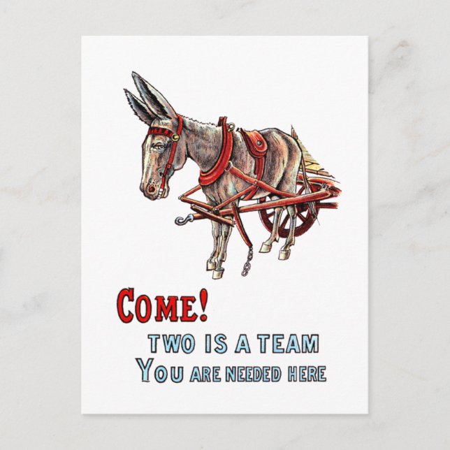 Carte Postale Deux est une équipe (Devant)