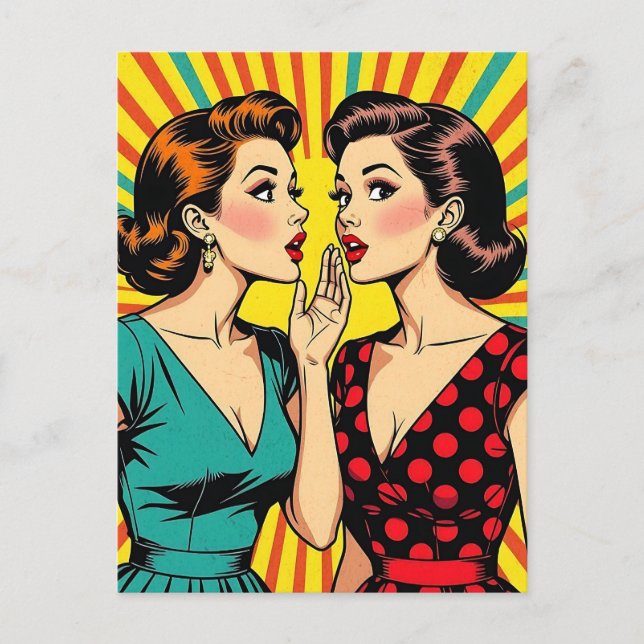 Carte Postale Deux Femme Gossiping Dire Secrets Amitié (Devant)