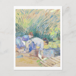 Carte Postale Deux femmes à laver (pastel sur papier)