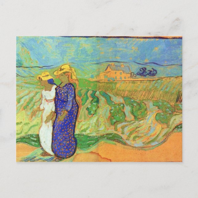 Carte Postale Deux femmes traversent les champs par Vincent van  (Devant)