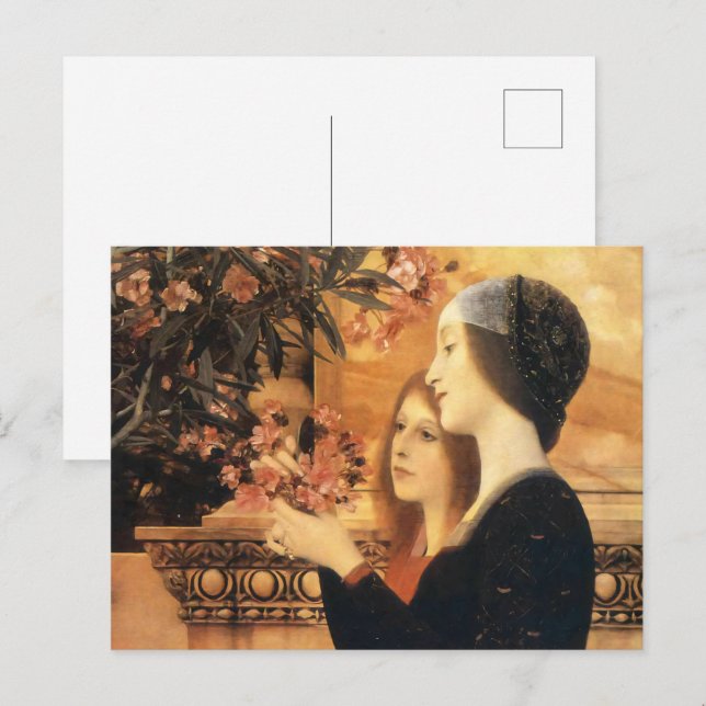 Carte Postale Deux filles à l'or par Gustav Klimt (Devant / Derrière)