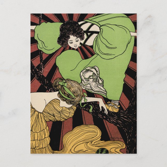 Carte Postale Deux filles - Art Nouveau - Jugendstil (Devant)