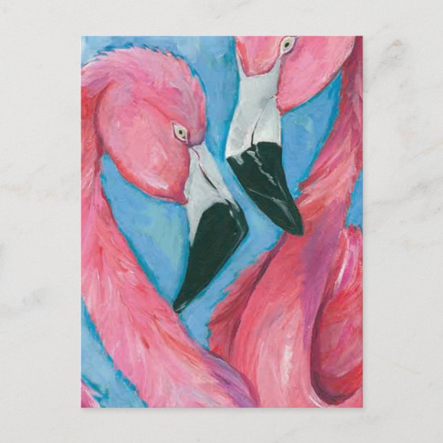 Carte Postale Deux Flamants roses (Devant)