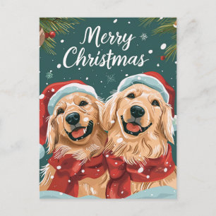 Carte Postale Deux joyeux Noël Labrador