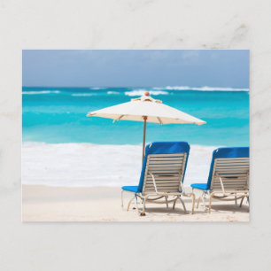 Carte Postale Deux lounges on the ocean beach