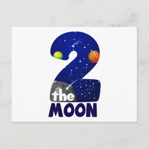 Carte Postale DEUX LUNE 2e anniversaire Toddler Space Anniversai