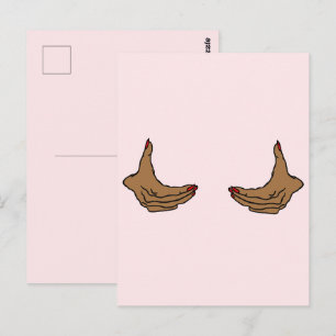 Carte Postale Deux mains de femme noire de dessin animé tenant l