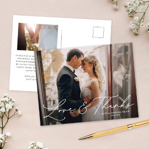 Carte Postale Deux Mariage photo moderne Amour & Merci