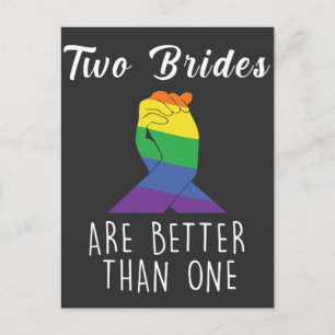 Carte Postale Deux mariées Lesbienne Mariage Party égalité des d