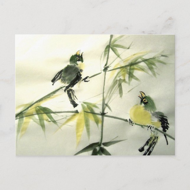 Carte postale Deux oiseaux (Devant)