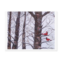 deux oiseaux rouges en hiver, Copyright 2005